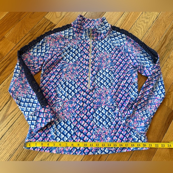 Lilly Pulitzer UPF 50+ Skipper Popover Multi Royal Purple Jacket Women’s Size M - Picture 13 of 15